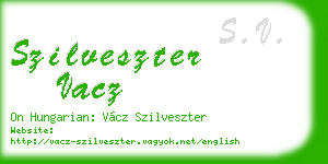 szilveszter vacz business card
