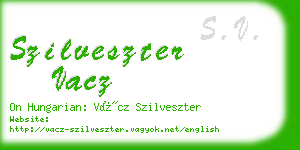 szilveszter vacz business card